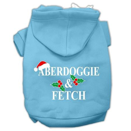 Aberdoggie Christmas Screen Print Pet Hoodies Baby Blue Size XXXL(20)