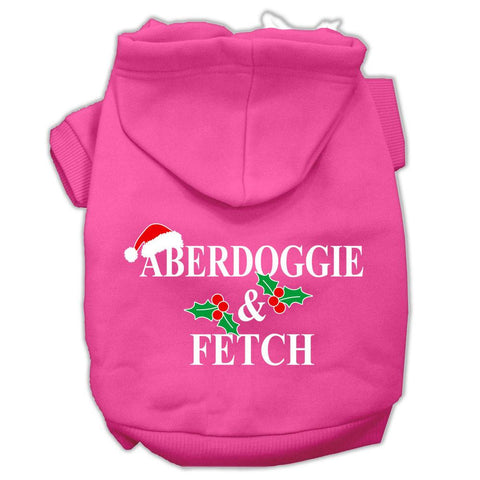 Aberdoggie Christmas Screen Print Pet Hoodies Bright Pink Size XXXL(20)