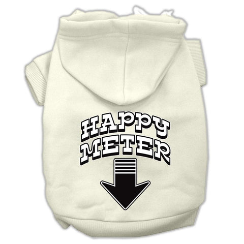 Happy Meter Screen Printed Dog Pet Hoodies Cream Size XL (16)