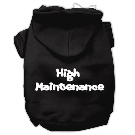 High Maintenance Screen Print Pet Hoodies Black S (10)