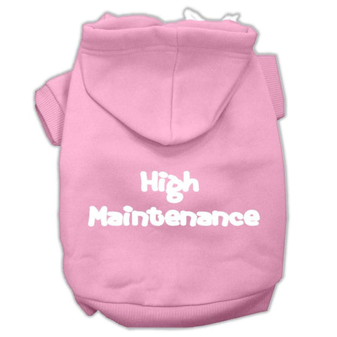 High Maintenance Screen Print Pet Hoodies Light Pink XXL (18)