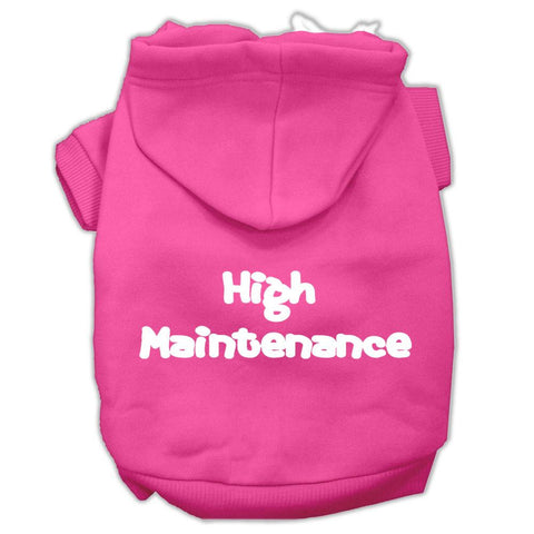 High Maintenance Screen Print Pet Hoodies Bright Pink Size XXXL(20)