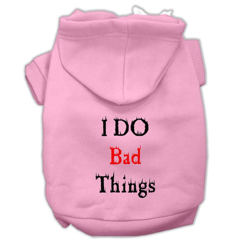 I Do Bad Things Screen Print Pet Hoodies Light Pink XL (16)