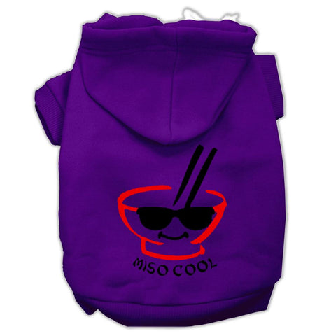 Miso Cool Screen Print Pet Hoodies Purple Size Sm (10)