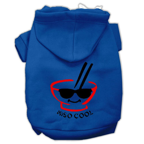 Miso Cool Screen Print Pet Hoodies Blue Size XS (8)