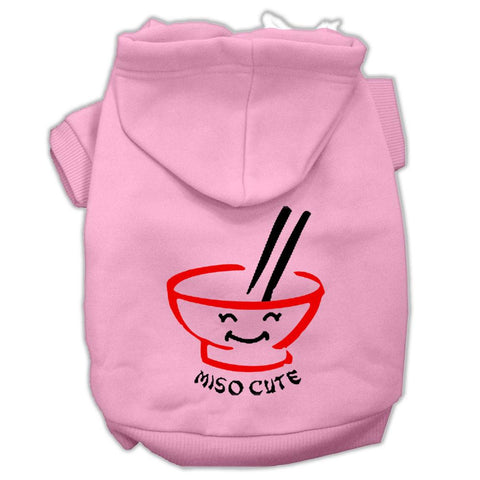 Miso Cute Screen Print Pet Hoodies Pink Size XXL (18)