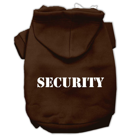 Security Screen Print Pet Hoodies Brown Size XS (8)