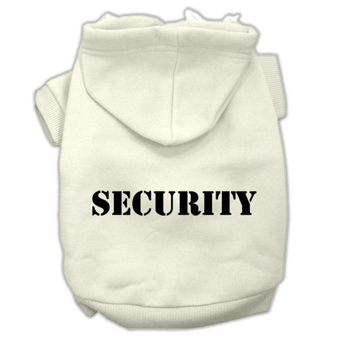 Security Screen Print Pet Hoodies Cream Size w- Black Size text XXXL (20)