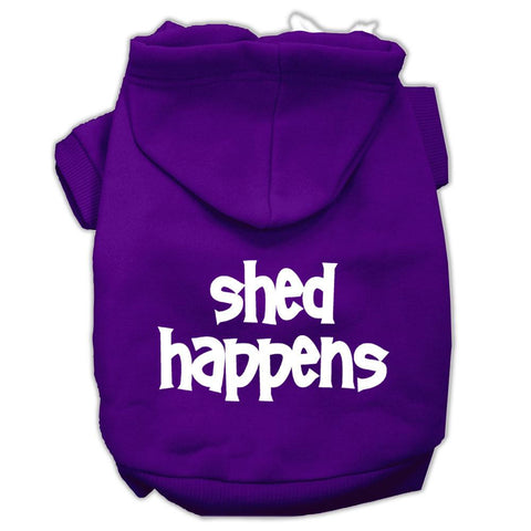 Shed Happens Screen Print Pet Hoodies Purple Size Lg (14)