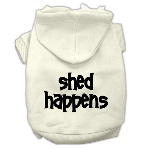 Shed Happens Screen Print Pet Hoodies Cream Size XL (16)