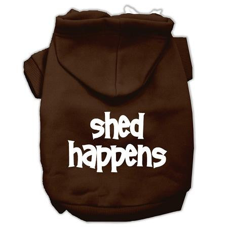 Shed Happens Screen Print Pet Hoodies Brown Size XXL (18)