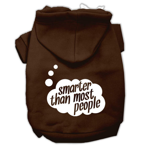 Smarter then Most People Screen Printed Dog Pet Hoodies Brown Size XL (16)