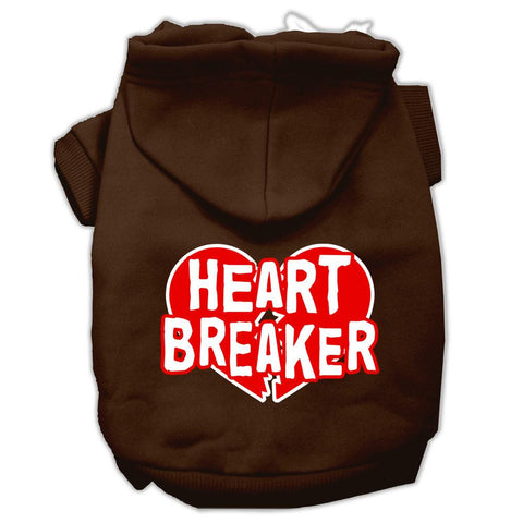 Heart Breaker Screen Print Pet Hoodies Brown Size XXL (18)