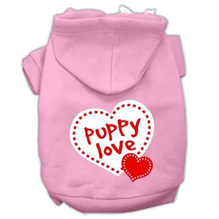 Puppy Love Screen Print Pet Hoodies Light Pink Size XXL (18)