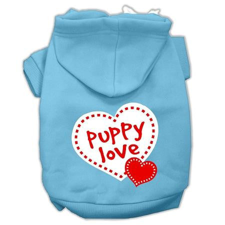 Puppy Love Screen Print Pet Hoodies Baby Blue Size XXXL (20)