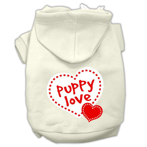 Puppy Love Screen Print Pet Hoodies Cream Size XXXL (20)