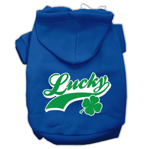 Lucky Swoosh Screen Print Pet Hoodies Blue Size XL (16)