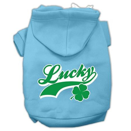 Lucky Swoosh Screen Print Pet Hoodies Baby Blue Size XXL (18)