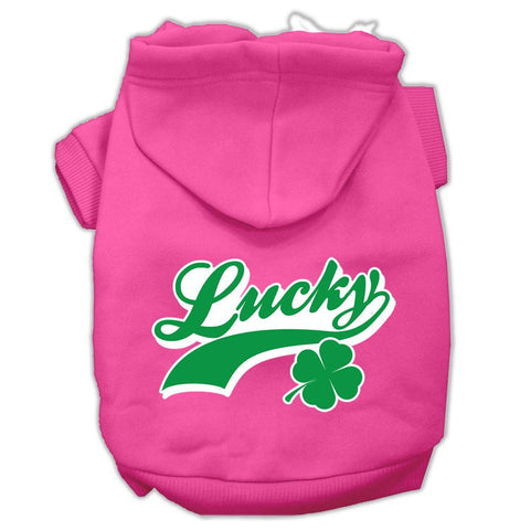 Lucky Swoosh Screen Print Pet Hoodies Bright Pink Size XXL (18)