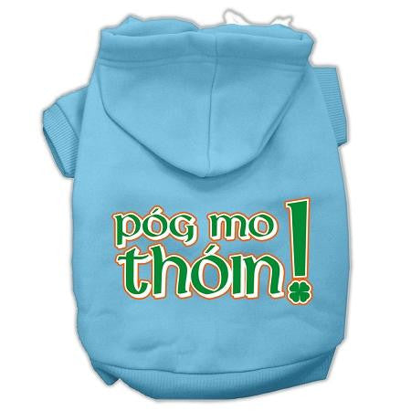 Pog Mo Thoin Screen Print Pet Hoodies Baby Blue Size Med (12)