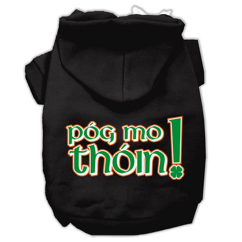 Pog Mo Thoin Screen Print Pet Hoodies Black Size XS (8)