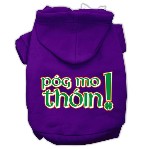 Pog Mo Thoin Screen Print Pet Hoodies Purple Size XS (8)