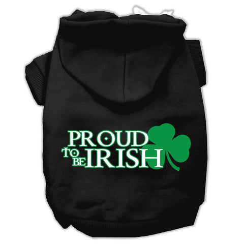 Proud to be Irish Screen Print Pet Hoodies Black Size Lg (14)