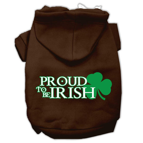 Proud to be Irish Screen Print Pet Hoodies Brown Size Lg (14)