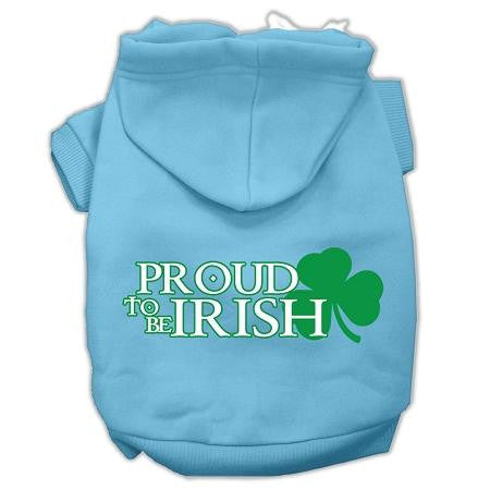 Proud to be Irish Screen Print Pet Hoodies Baby Blue Size XL (16)