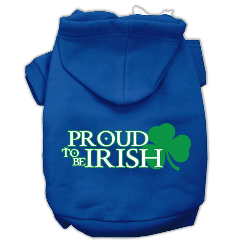 Proud to be Irish Screen Print Pet Hoodies Blue Size XL (16)