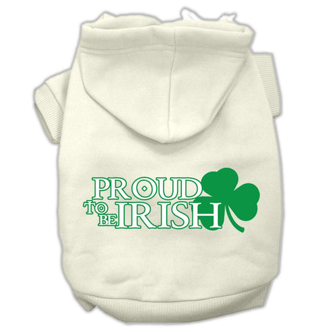 Proud to be Irish Screen Print Pet Hoodies Cream Size XL (16)