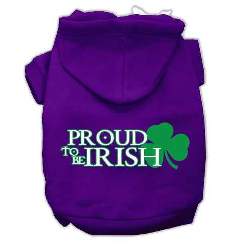 Proud to be Irish Screen Print Pet Hoodies Purple Size XS (8)