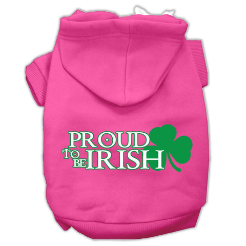 Proud to be Irish Screen Print Pet Hoodies Bright Pink Size XXL (18)