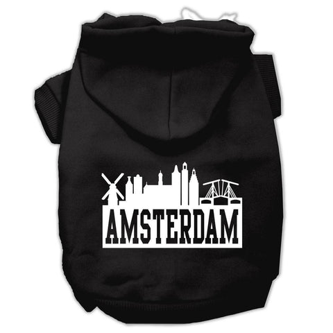 Amsterdam Skyline Screen Print Pet Hoodies Black Size Sm (10)