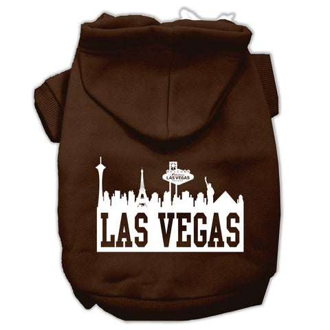 Las Vegas Skyline Screen Print Pet Hoodies Brown Size Lg (14)