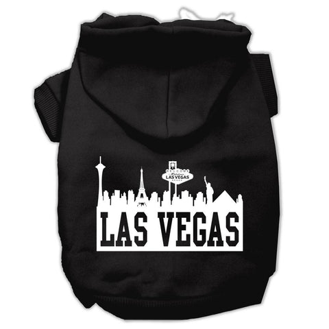 Las Vegas Skyline Screen Print Pet Hoodies Black Size Med (12)