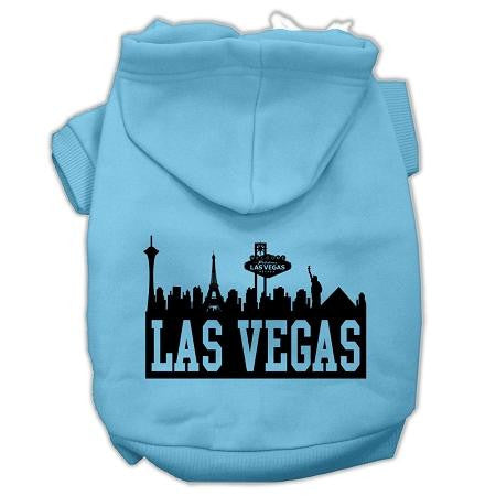 Las Vegas Skyline Screen Print Pet Hoodies Baby Blue Size XL (16)