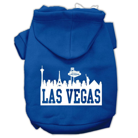 Las Vegas Skyline Screen Print Pet Hoodies Blue Size XXL (18)