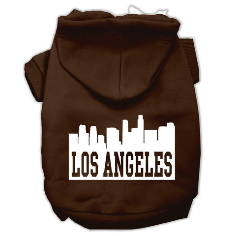 Los Angeles Skyline Screen Print Pet Hoodies Brown Size XXXL (20)