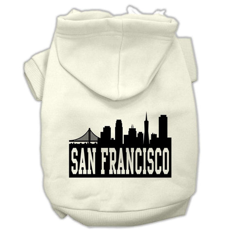 San Francisco Skyline Screen Print Pet Hoodies Cream Size XXXL (20)