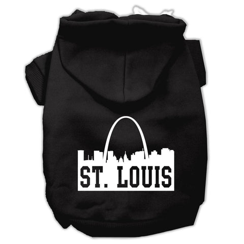 St Louis Skyline Screen Print Pet Hoodies Black Size Lg (14)