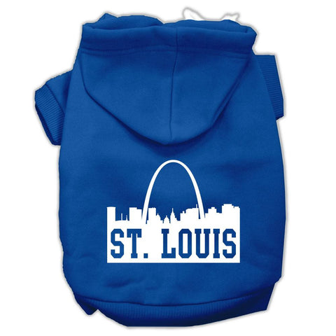 St Louis Skyline Screen Print Pet Hoodies Blue Size XXL (18)