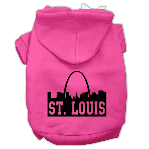 St Louis Skyline Screen Print Pet Hoodies Bright Pink Size XXL (18)