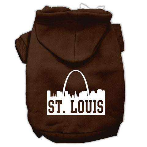 St Louis Skyline Screen Print Pet Hoodies Brown Size XXXL (20)