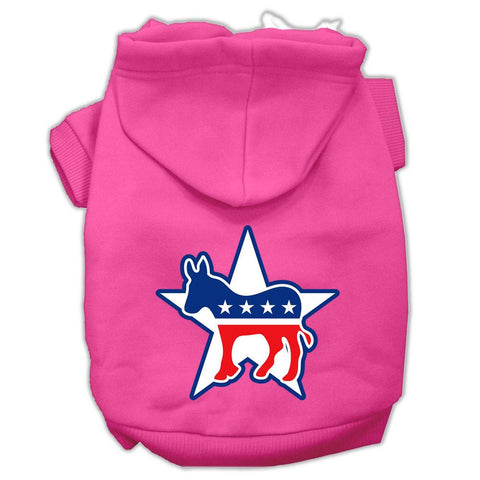 Democrat Screen Print Pet Hoodies Bright Pink Size Lg (14)