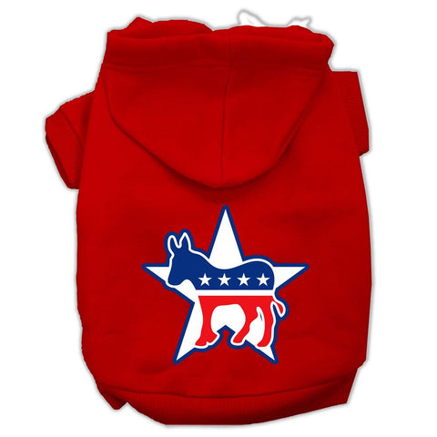 Democrat Screen Print Pet Hoodies Red Size XXL (18)