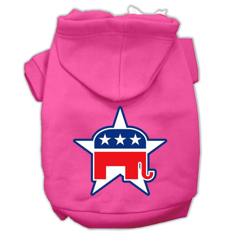 Republican Screen Print Pet Hoodies Bright Pink Size Lg (14)