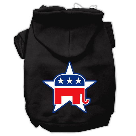 Republican Screen Print Pet Hoodies Black Size Med (12)