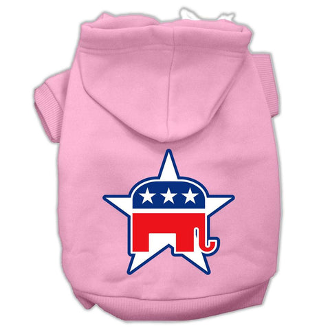 Republican Screen Print Pet Hoodies Light Pink Size XL (16)