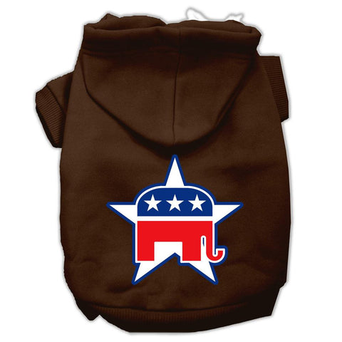 Republican Screen Print Pet Hoodies Brown Size XS (8)